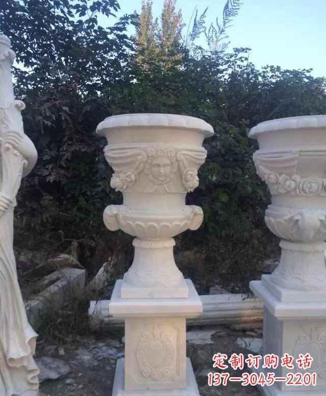 宁波汉白玉艺术雕塑花盆