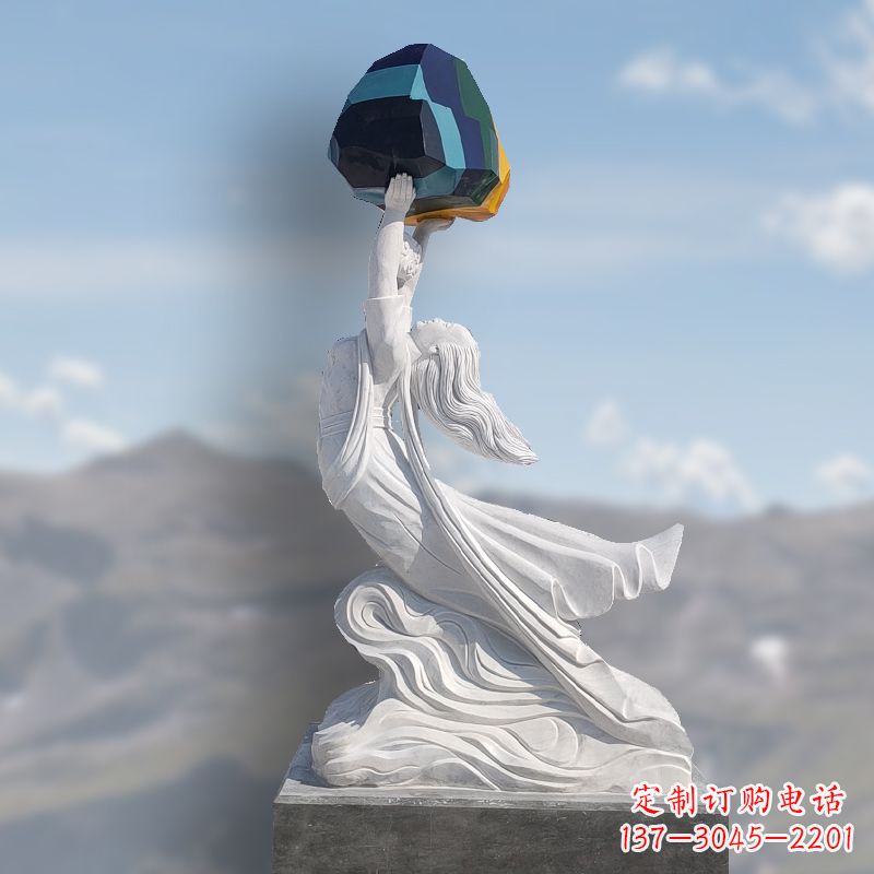 宁波领雕塑精美雕刻的女娲补天石雕塑