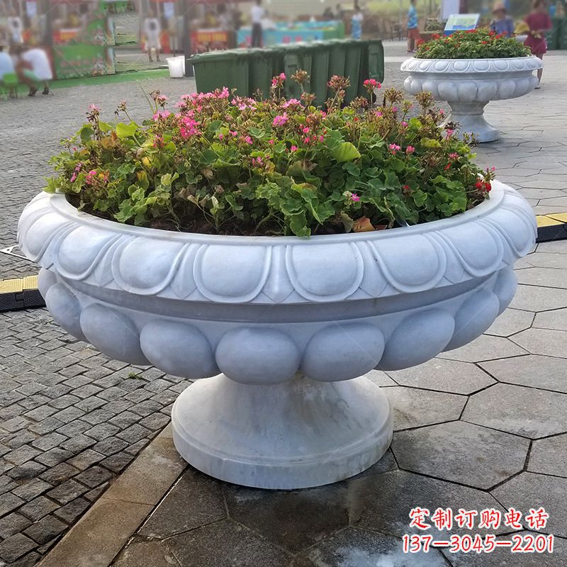 宁波汉白玉欧式石雕花盆