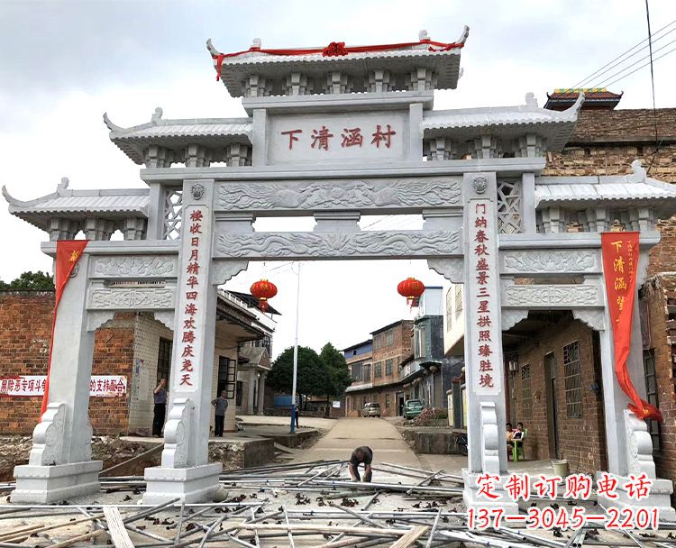 宁波精美绝伦的汉白玉牌坊石雕