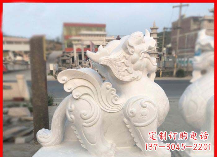 宁波汉白玉貔貅门口招财石雕