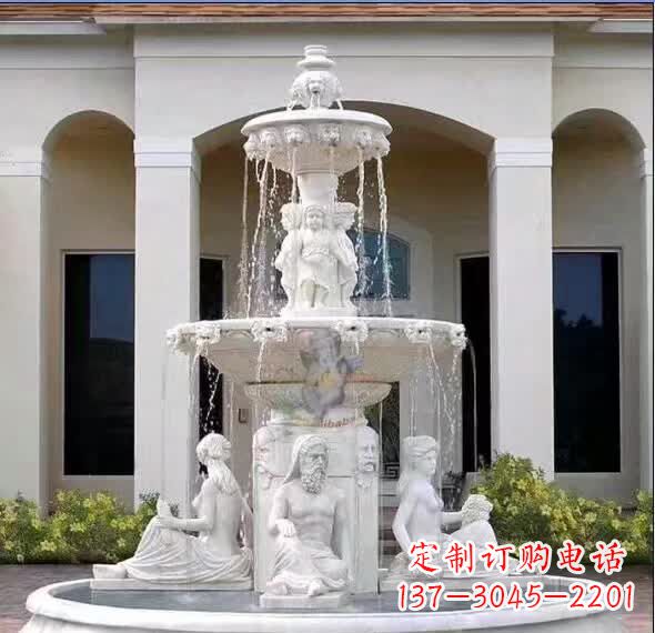 宁波汉白玉人物喷泉雕塑