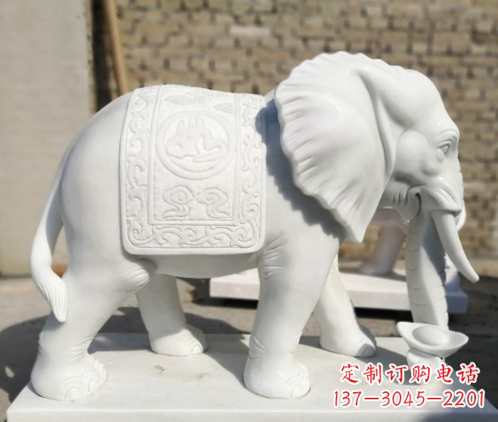 宁波精美绝伦,汉白玉大象雕塑