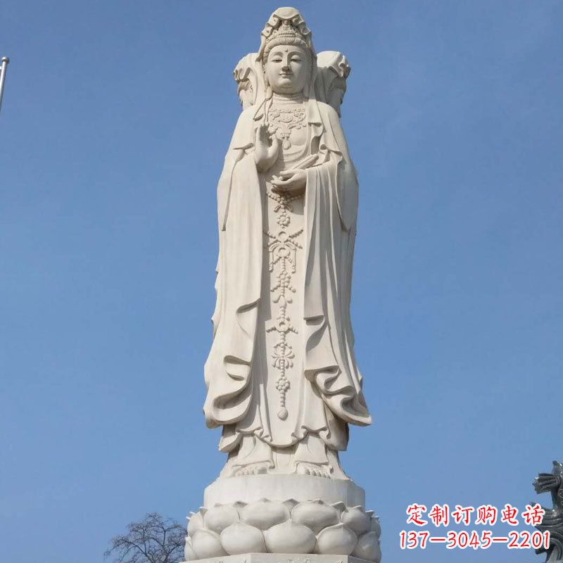 宁波中领雕塑|汉白玉观音石雕佛像