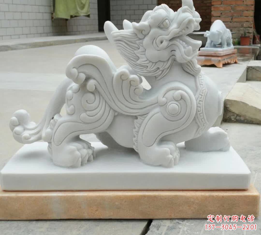 宁波精美汉白玉貔貅雕塑