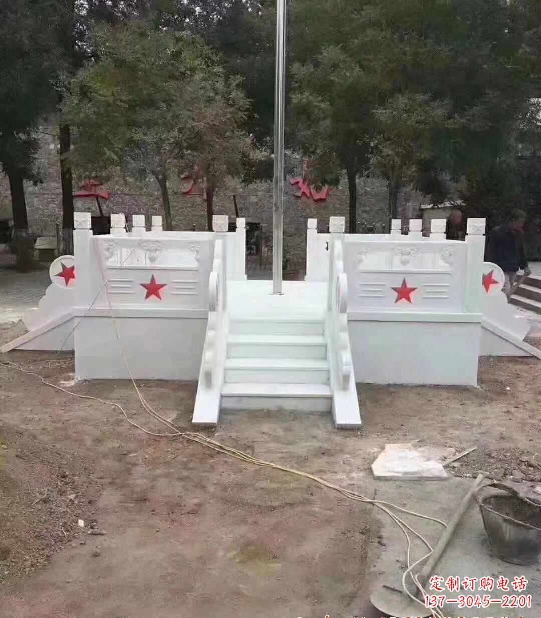 宁波高贵典雅的汉白玉升旗台石雕