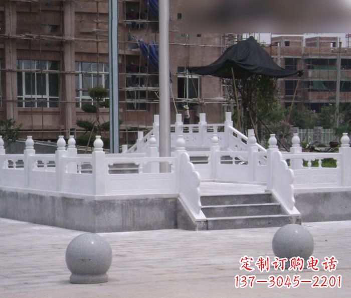 宁波汉白玉校园升旗台石雕