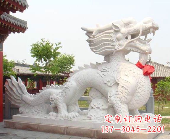 宁波汉白玉生肖龙石雕