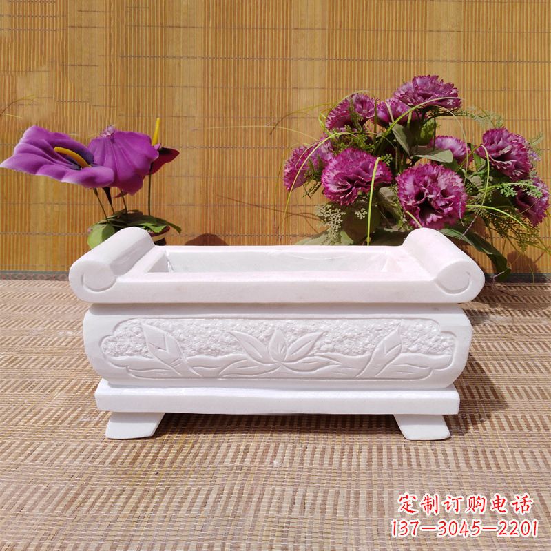 宁波汉白玉石雕香炉