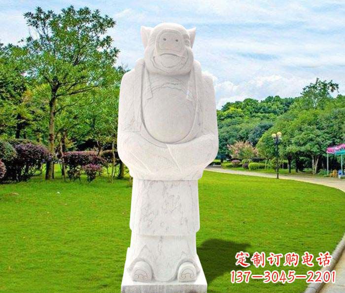 宁波汉白玉兽首人身十二生肖公园石雕
