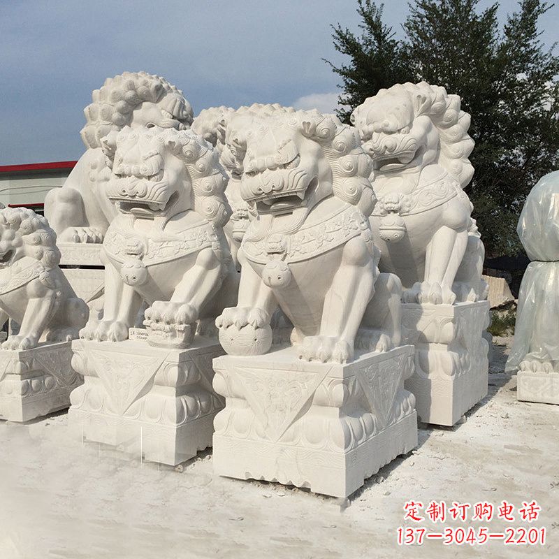 宁波历史悠久的汉白玉狮子雕塑