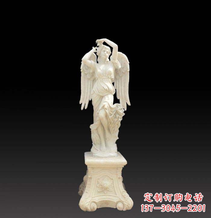 宁波汉白玉西方天使人物摆件石雕