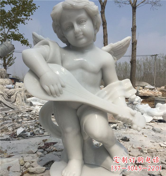 宁波汉白玉小天使公园西方人物石雕 (2)