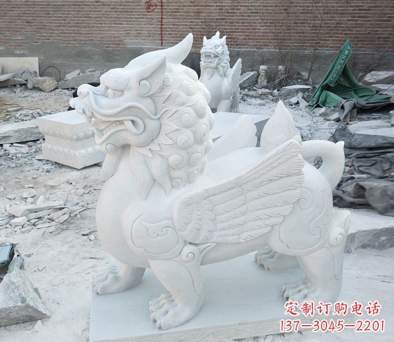 宁波品质卓越的汉白玉独角兽雕塑