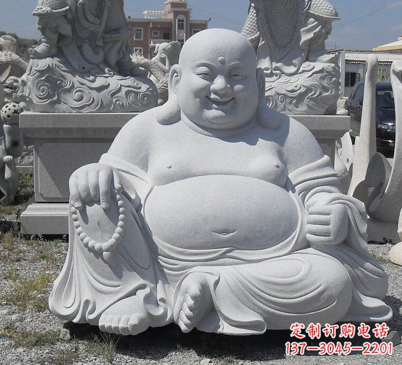 宁波精美高雅的汉白玉弥勒佛雕像