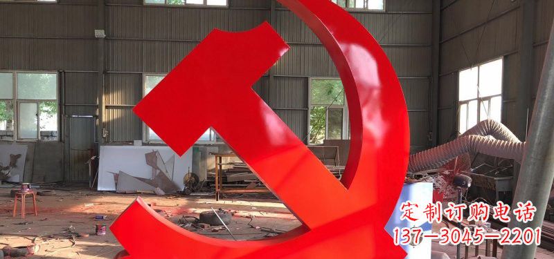 宁波河南不锈钢党徽雕塑,精致而完美