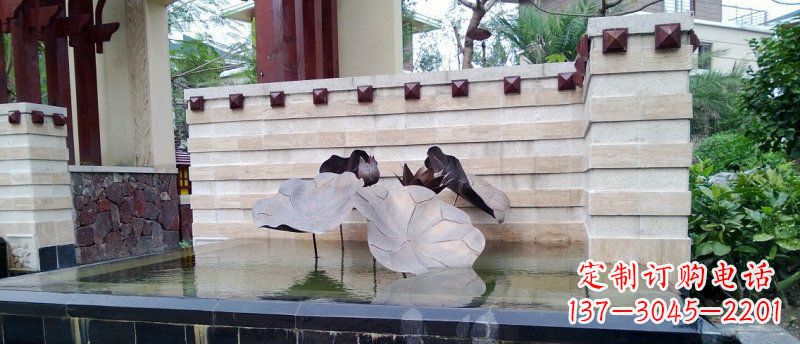 宁波荷花荷叶大厅景观铜雕