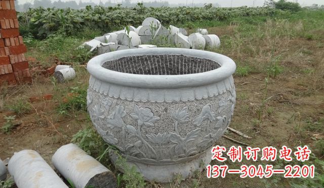宁波荷花花盆公园景观石雕,千般美妙一览无余