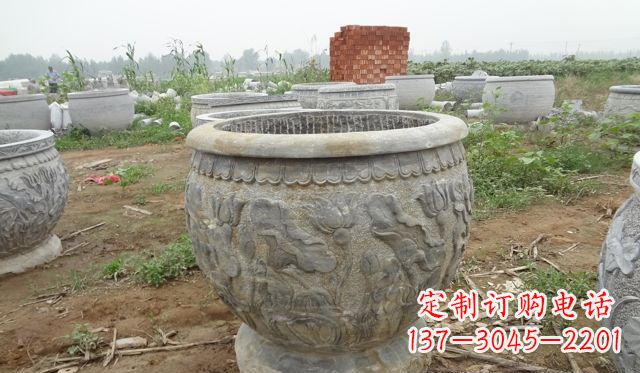 宁波荷花花盆公园景观石浮雕