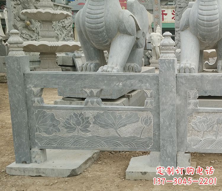 宁波荷花石浮雕仿古栏板石雕