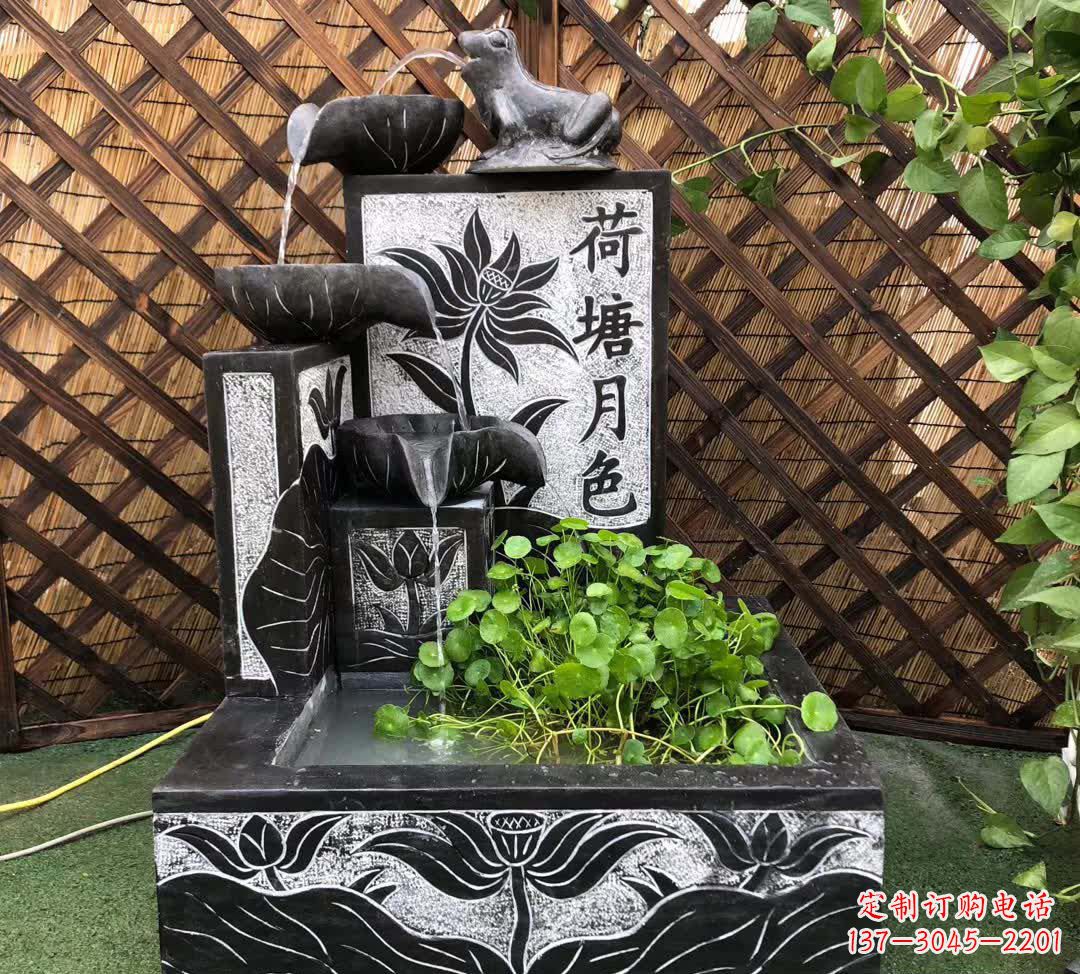 宁波荷塘月色景观石雕喷水池