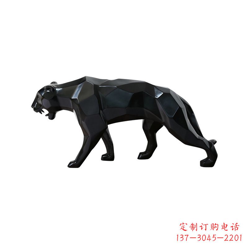 宁波黑色魅力,豹子玻璃钢雕塑