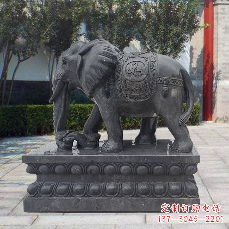 宁波黑色大象石雕,独特雕塑制作享受