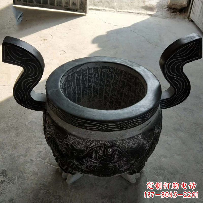 宁波中领雕塑:非凡的黑色石头香炉雕塑