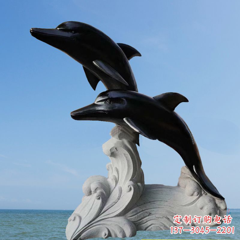 宁波黑曜石海豚石雕,让您的家园更加精美