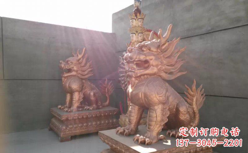 宁波红铜麒麟古代神兽铜雕