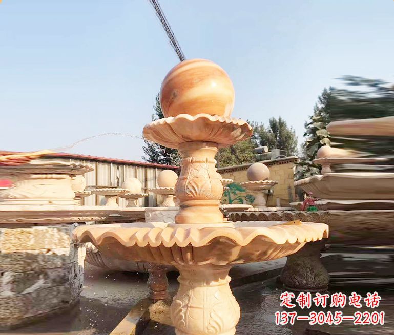 宁波湖北石雕风水球喷泉——精品水泵雕塑