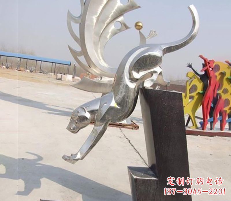宁波户外不锈钢豹子雕塑