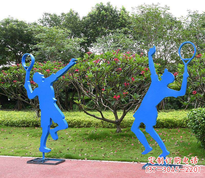 宁波不锈钢羽毛球人物雕塑