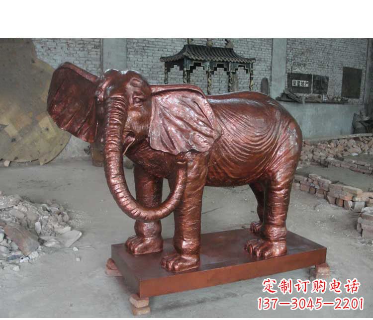 宁波艺术展现——户外大象铜雕塑