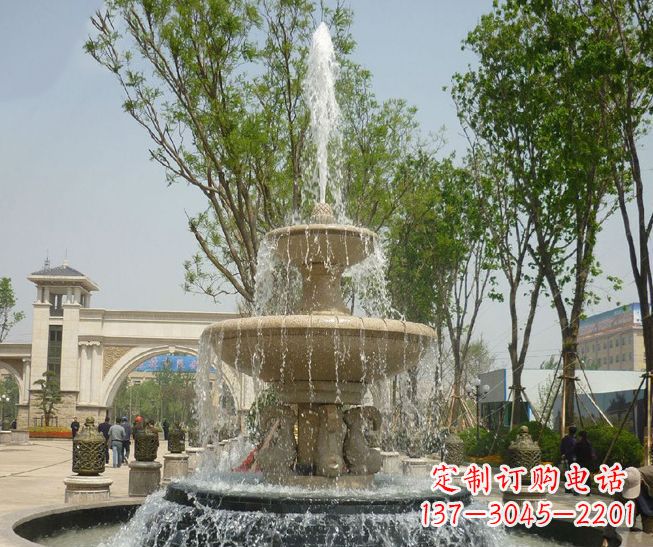 宁波户外多层喷泉石雕_2