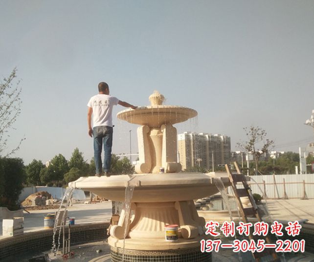 宁波户外多层喷泉石雕_1
