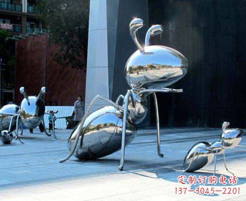 宁波户外镜面不锈钢蚂蚁雕塑