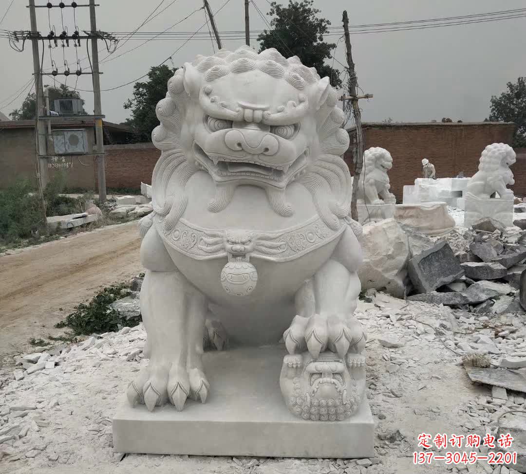 宁波户外狮子踩球石雕