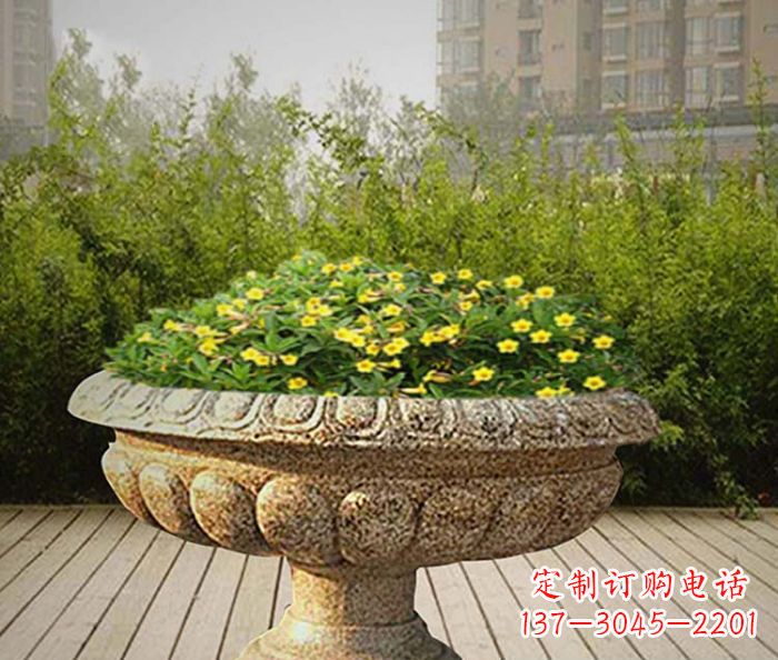 宁波精美雕刻的花岗岩花盆驰骋提供