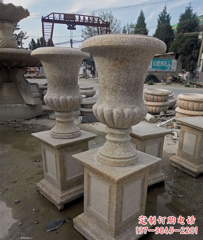 宁波花岗岩欧式花钵小区石雕花盆