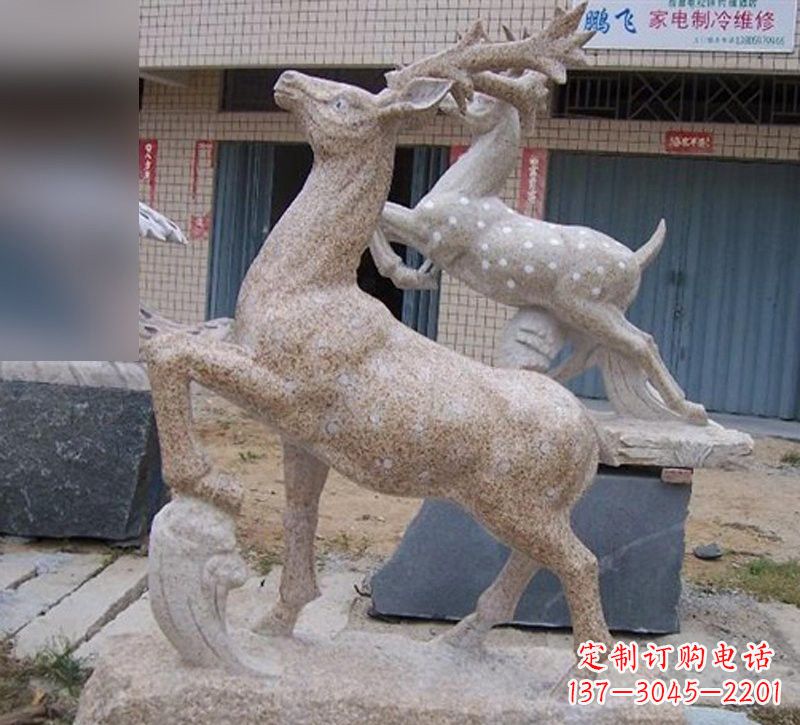 宁波花岗岩梅花鹿雕塑