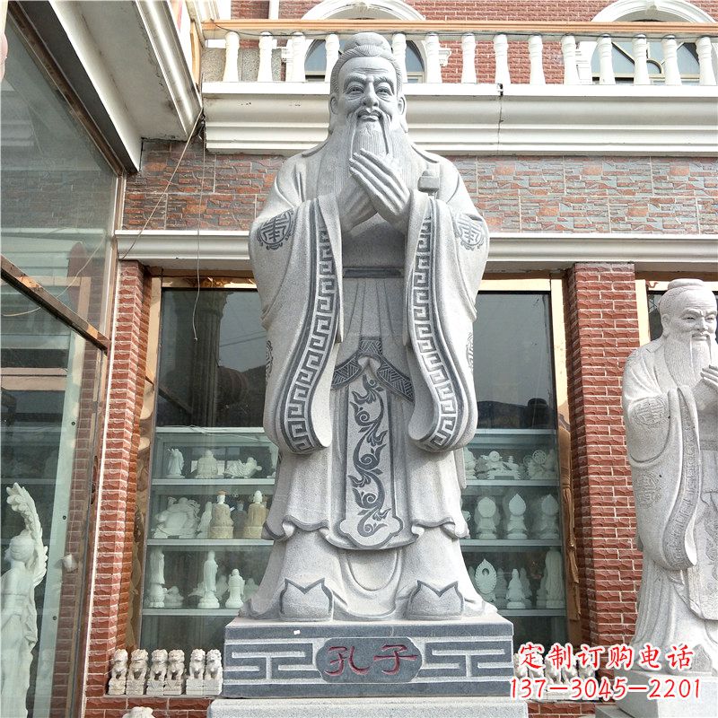 宁波花岗岩石雕校园孔子雕像