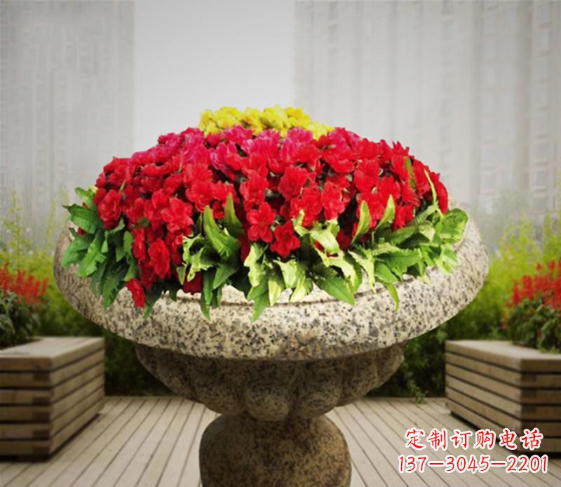 宁波花岗岩小区景观花盆雕塑