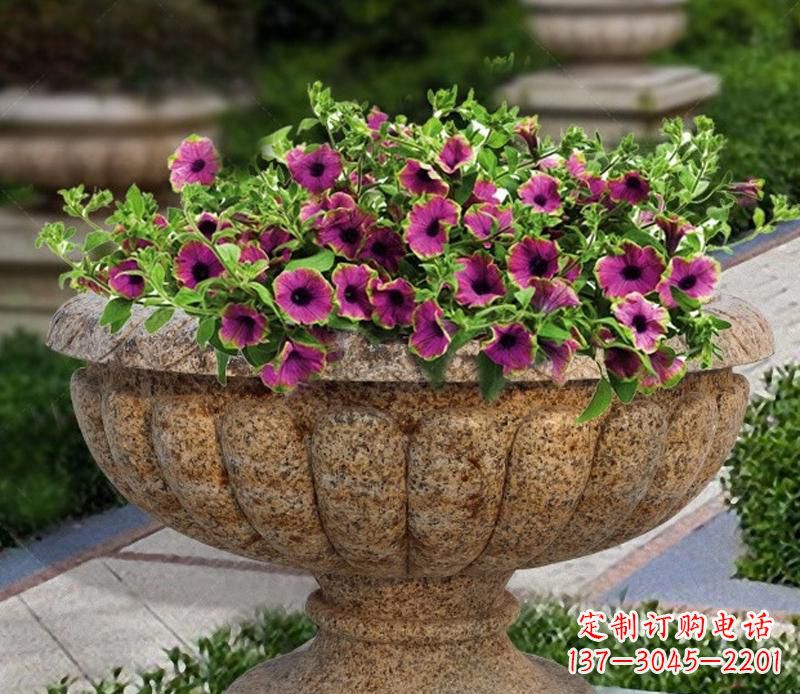 宁波花岗岩小区景观花盆雕塑 (2)