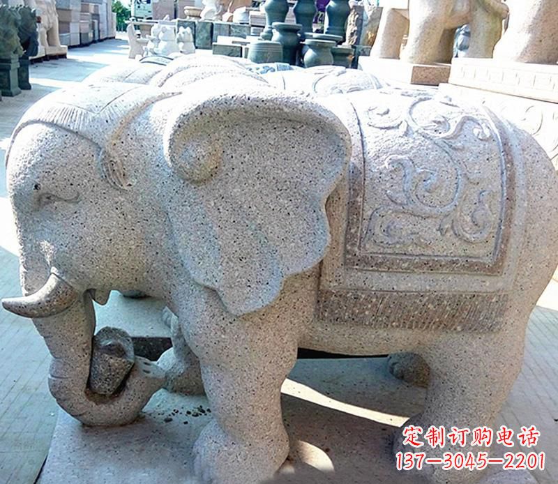 宁波花岗岩元宝大象石雕