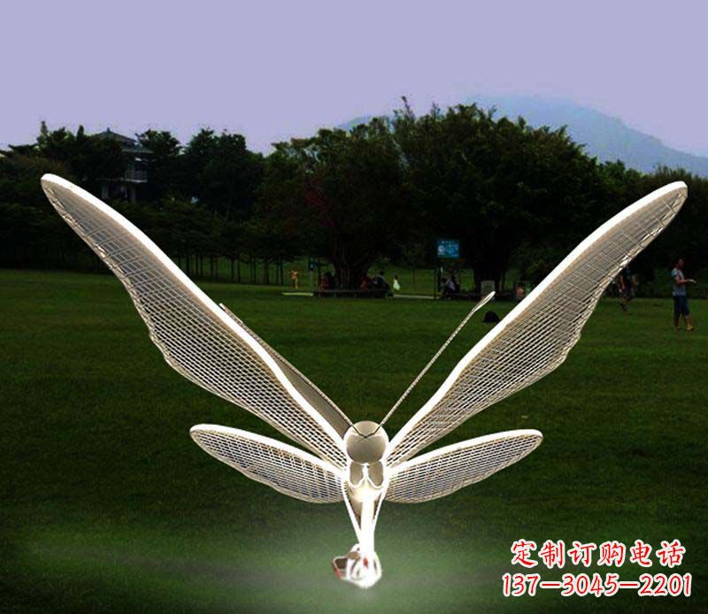 宁波花园户外不锈钢照明蝴蝶雕塑