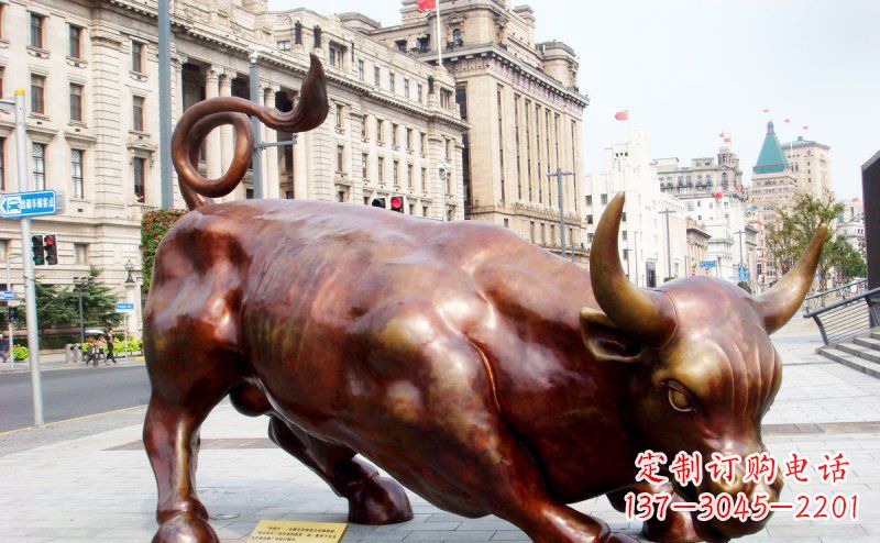 宁波华尔街牛招财牛铜雕,拥有力量的象征