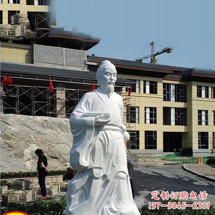 宁波高雅精美的华佗白玉石雕像