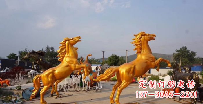 宁波高品质黄铜色奔马铜雕