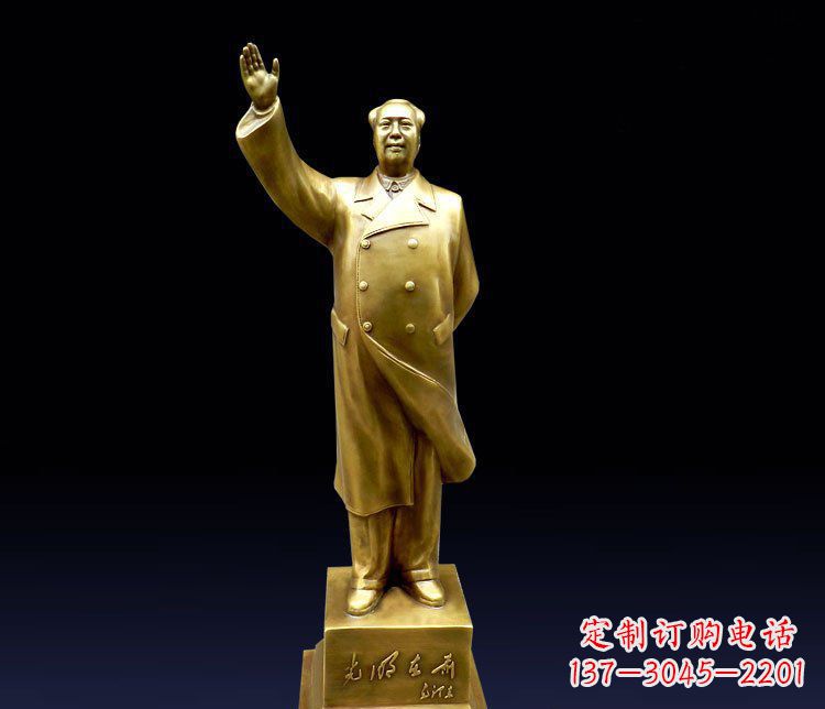 宁波挥手的主席广场铜雕景观雕塑 (2)